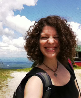 Posing on top of Stratton Mountain