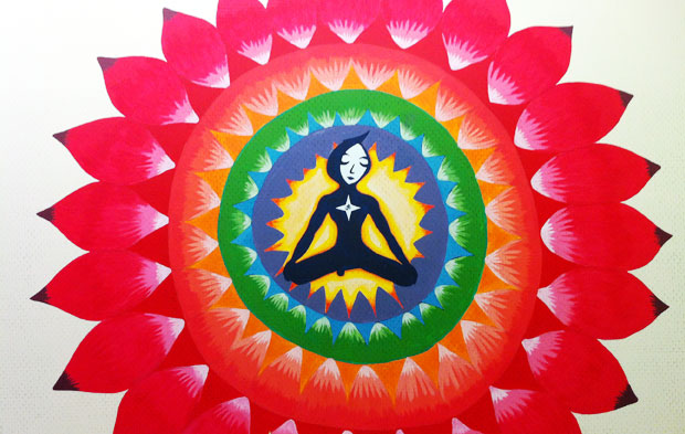 Mural at Dharma Yoga Center