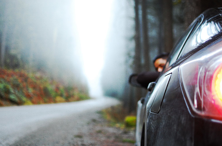 Car on roadside - out of gas