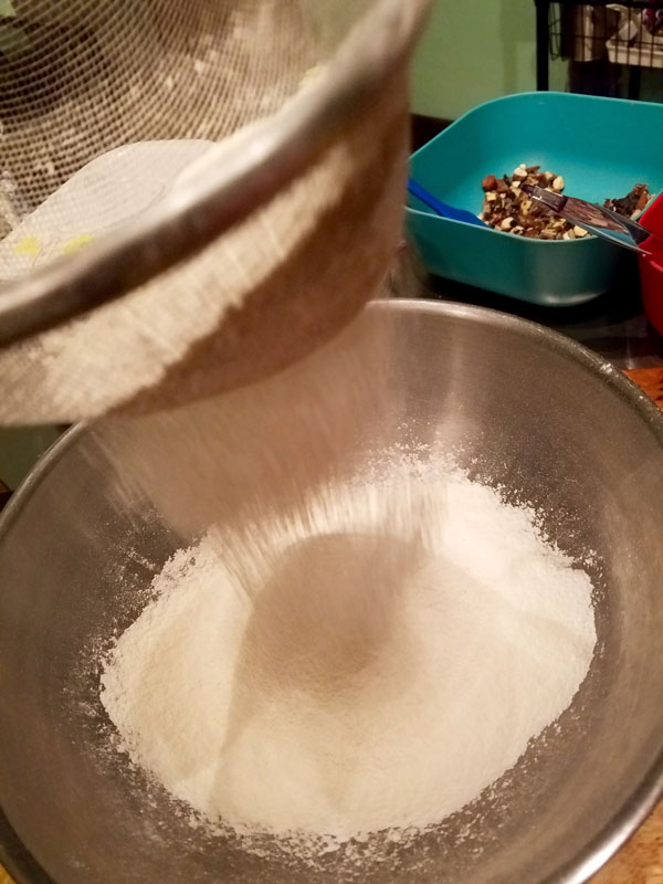 Vegan Panettone: Sifting Flour