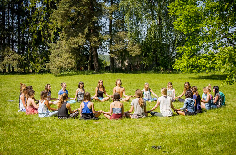 latvia yoga trip: meditation circle