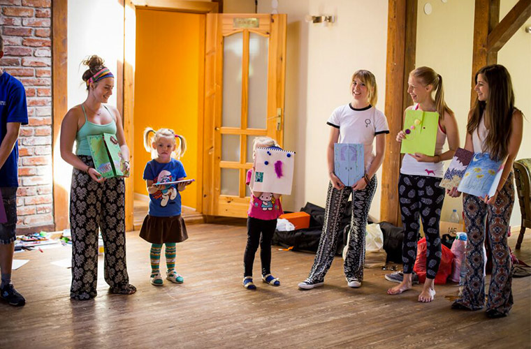 latvia yoga trip: children art project