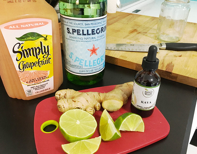 homemade kava cocktail ingredients