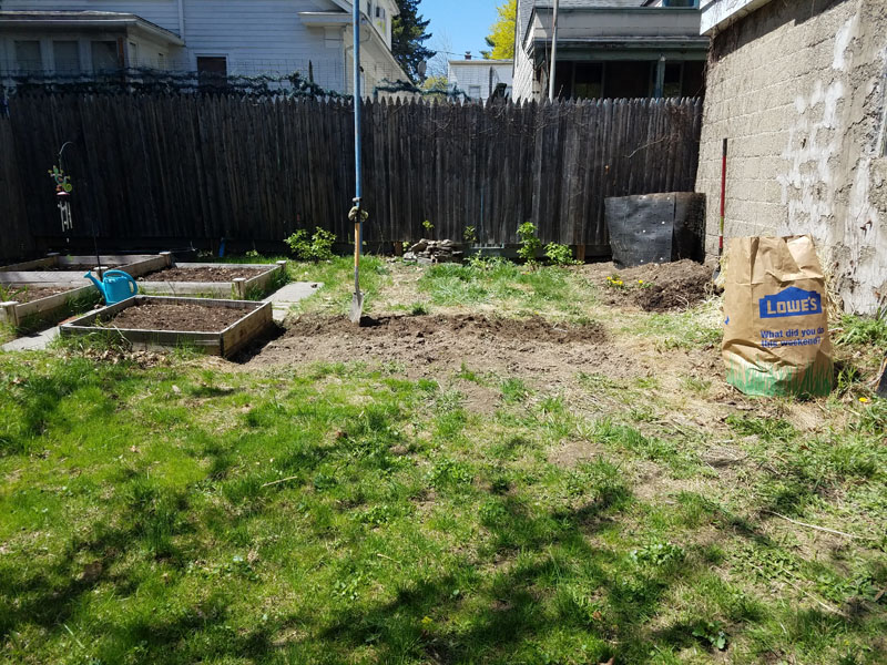 Shoveling garden