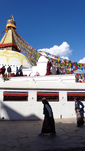 Tibetan women walking the Kora at Boudhanath.